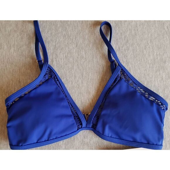NAUTICA BRIGHT BLUE BIKINI TOP SOFT CUP TRI BRA NWT - Picture 9 of 10
